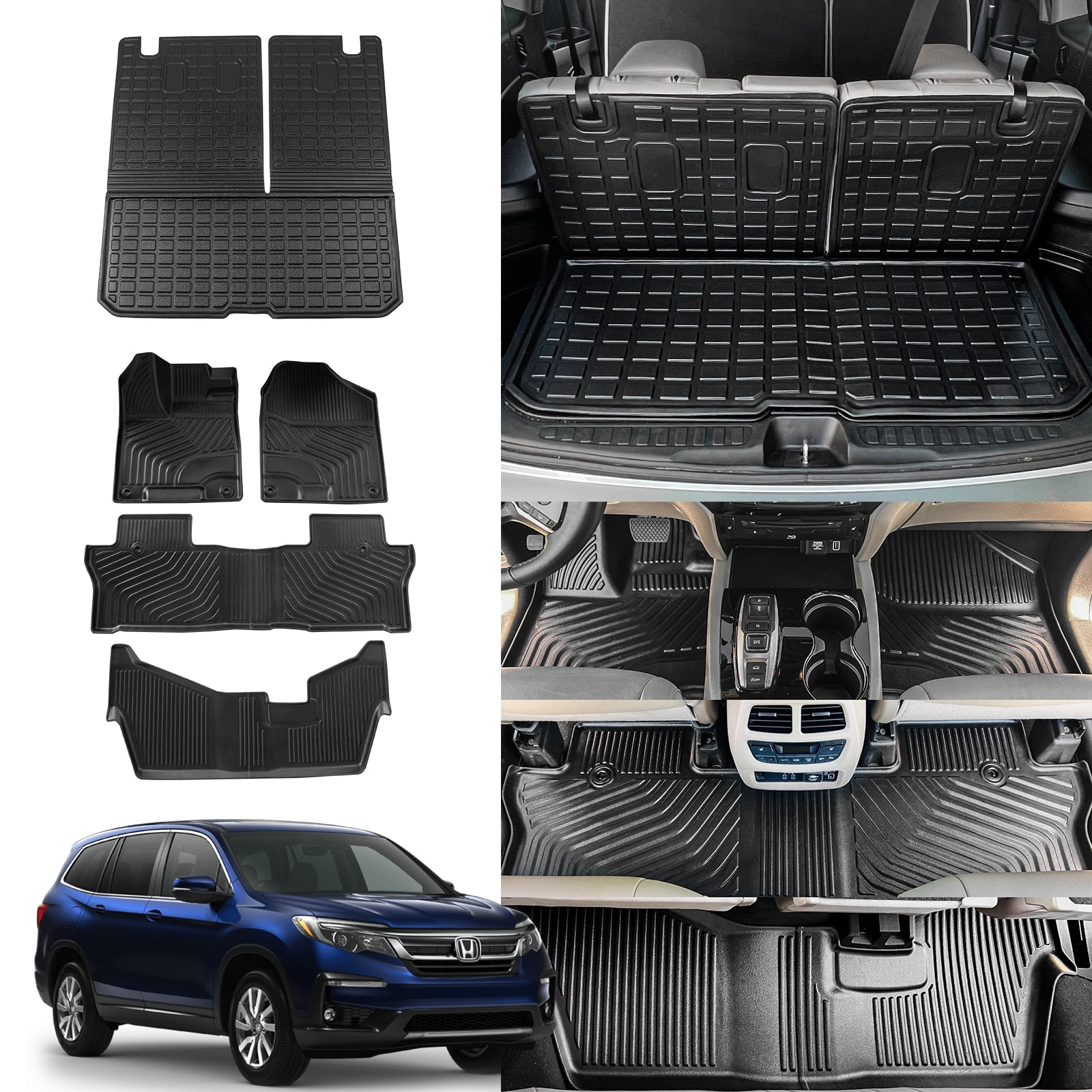 Fit 20162022 Honda Pilot Floor Mats Trunk Mat Cargo Mat Cargo Liner Back Seat Cover Protector