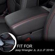 Fit 2018-2023 2024 Jeep Wrangler JL JLU Car Center Console Armrest Cover Leather Pad