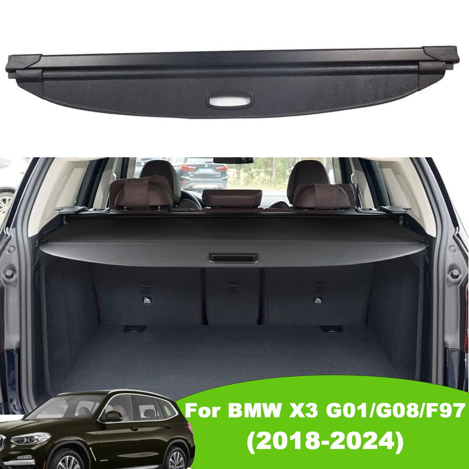 Fit 2018-2024 BMW X3 G01 G08 F97 Retractable Cargo Cover for BMW X3 2018 2019  2020 2021 2022 2023 2024 SUV Accessory Black Rear Trunk Privacy Security  Shade Shield Cover 