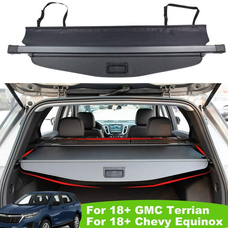 Fit 2018-2024 Chevrolet Equinox GMC Terrain Retractable No Gap Cargo Cover  for 2018 2019 2020 2021 2022 2024 Chevy Equinox GMC Terrain SUV Accessories  Rear Trunk Security Shield Shade, Black 