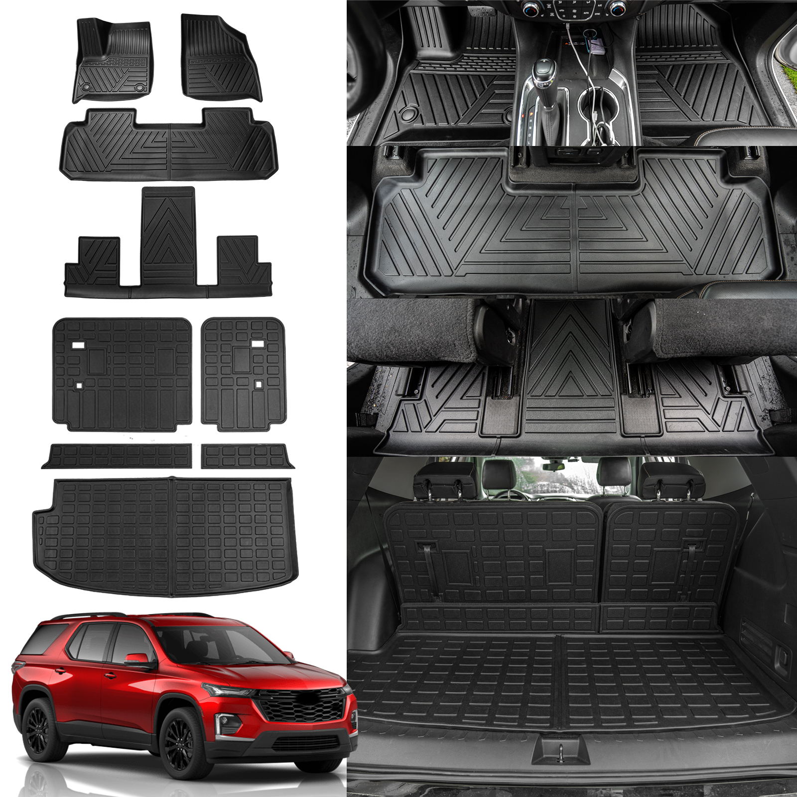 Fit 20182024 Chevrolet Traverse 7 Seats Car Trunk Mat Floor Mats Chevy