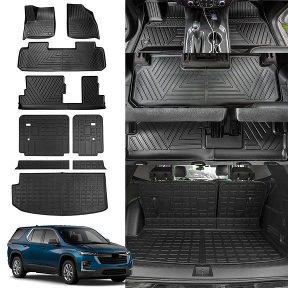Bomely Fit 2018-2024 Chevrolet Traverse 8 Seats Car Trunk Mat Chevy Traverse Accessories