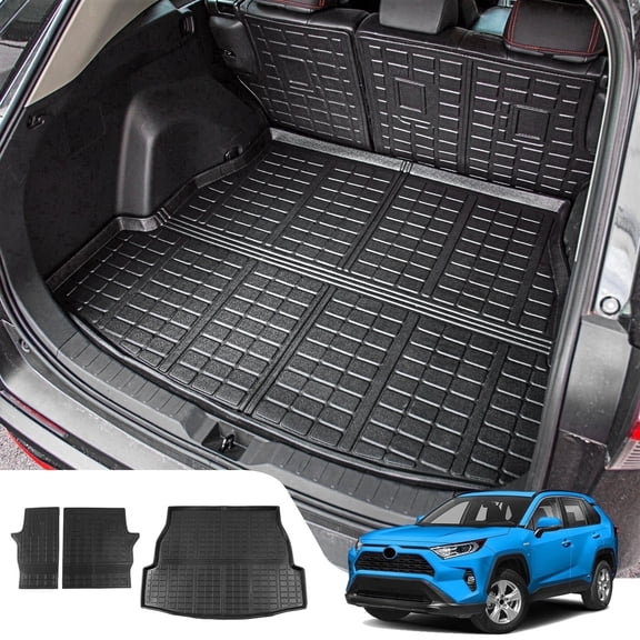 Bomely Tpe Trunk Mat with Back Seat Protector Fits Toyota RAV4 2019-2026 All Weather Cargo Liner