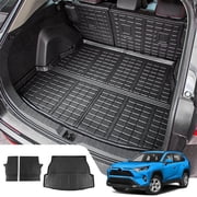 Bomely Tpe Trunk Mat with Back Seat Protector Fits Toyota RAV4 2019-2026 All Weather Cargo Liner