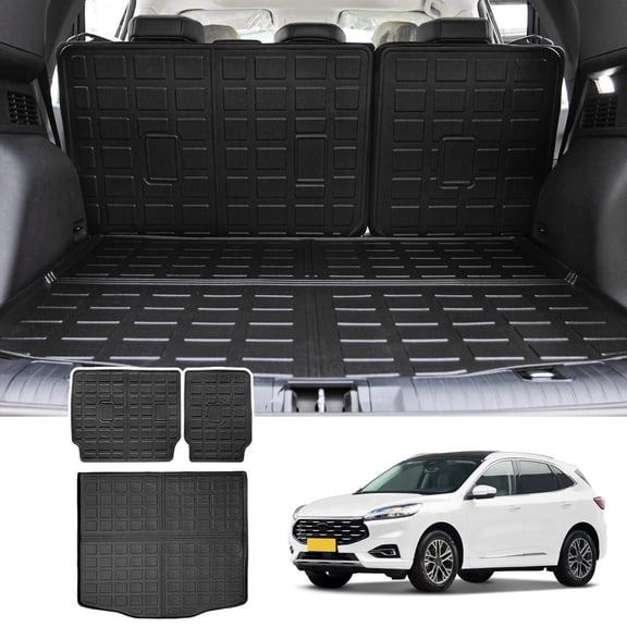 Cargo Mat for 2020-2025 2026 Ford Escape Cargo Mat Trunk Mat Cargo Liner Back Seat Cover Protector 2024 Escape Accessories (Trunk Mat+Backrest Mats)