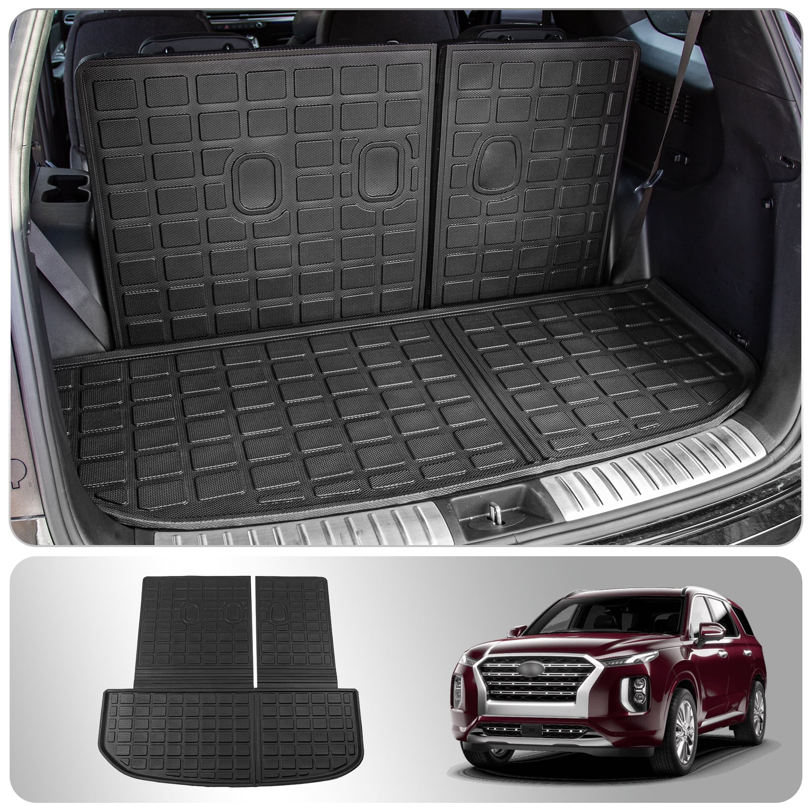 Rongtaod Cargo Mat Compatible with Hyundai Palisade 2020-2024 Trunk Mat  Cargo Mat Cargo Liner All Weather Trunk Liner 2023 Palisade Accessories  (Trunk