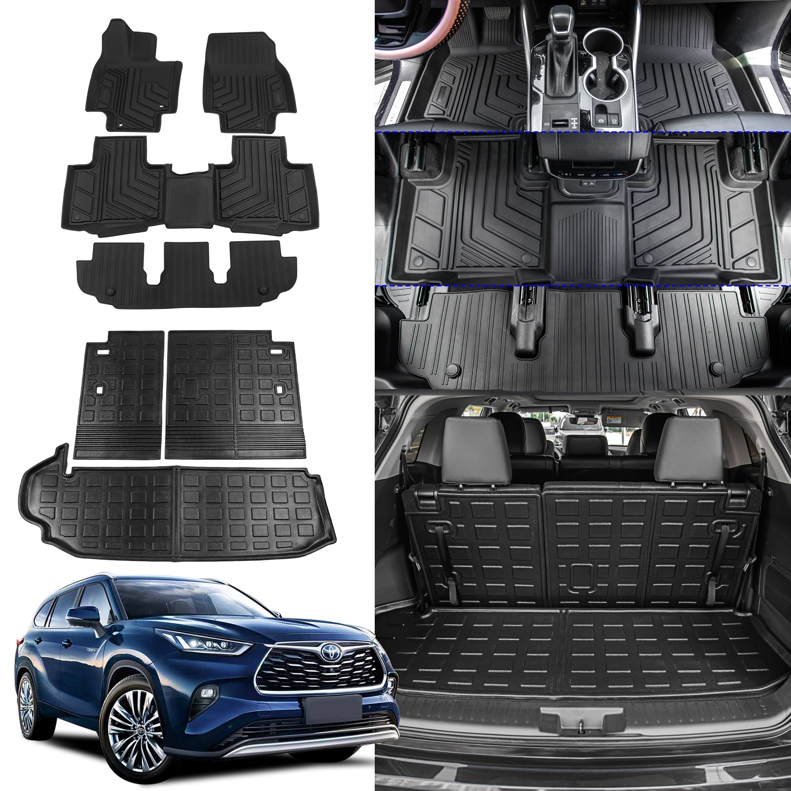 Fit 20202024 Toyota Highlander Floor Mats Trunk Mat Cargo Liner 2023 7