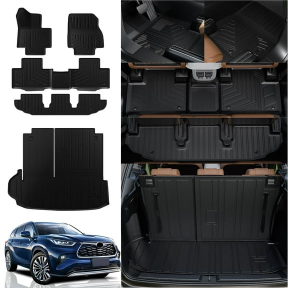 Fit 2020-2025 2026 Toyota Highlander Floor Mats Trunk Mat Cargo Liner 2024 Highlander Accessories