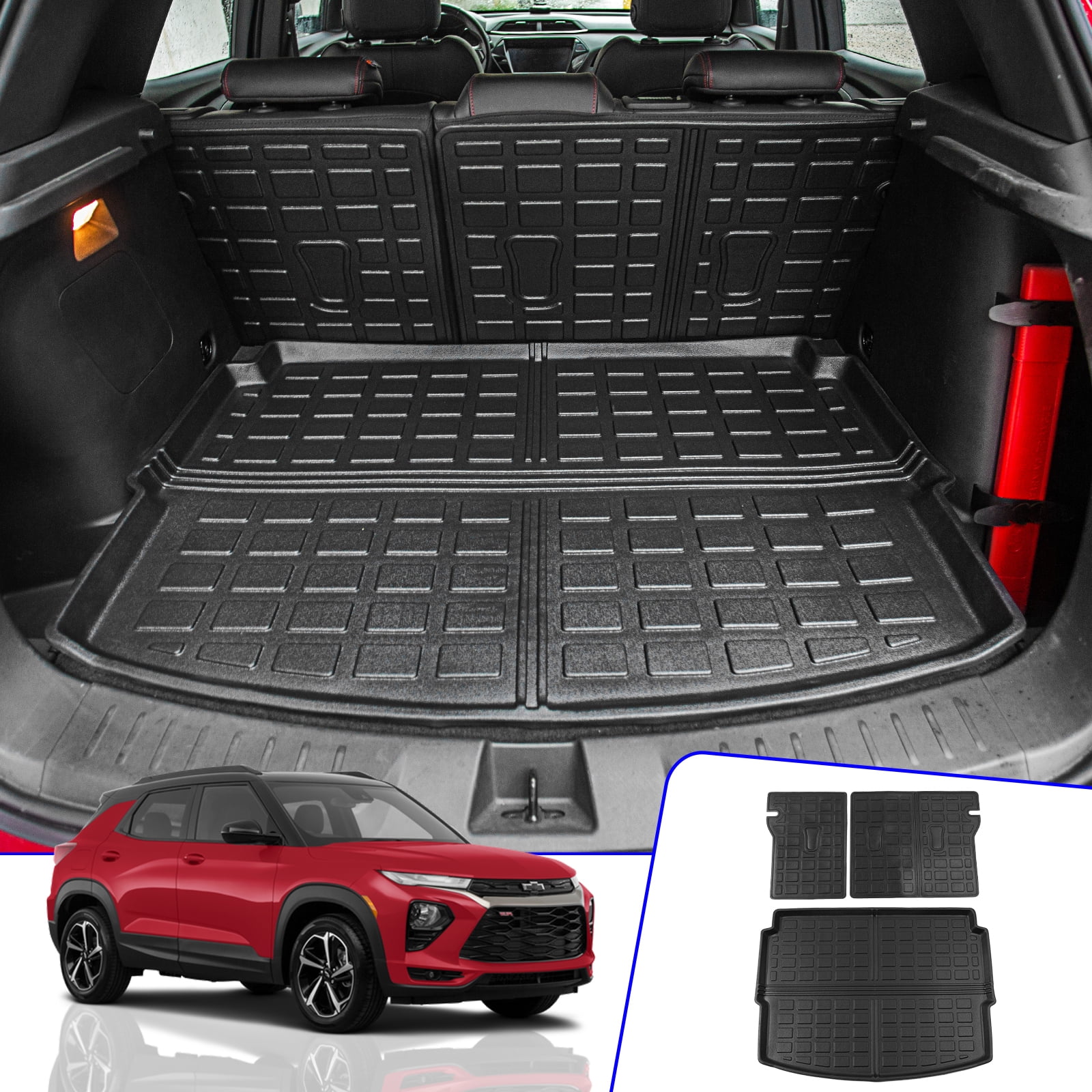 Fit 2022-2023 Chevrolet Tahoe GMC Yukon Trunk Mat Cargo Liner Cargo Mat TPE  All Weather Back Seat Cover Protector 2022 Chevy Tahoe Accessories (Trunk  Mat+Backrest Mats)