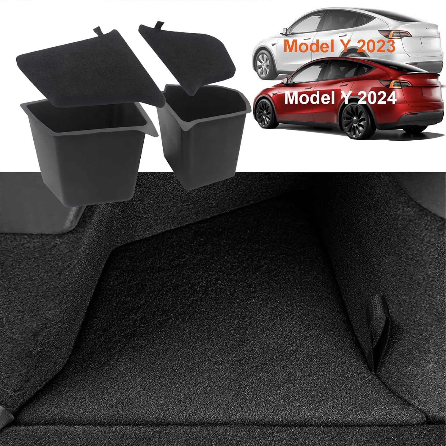 Tesla Model Y Rear Storage Fit 2022 2023 2024 Tesla Model Y Trunk Storage Bins, Side Storage Box ...