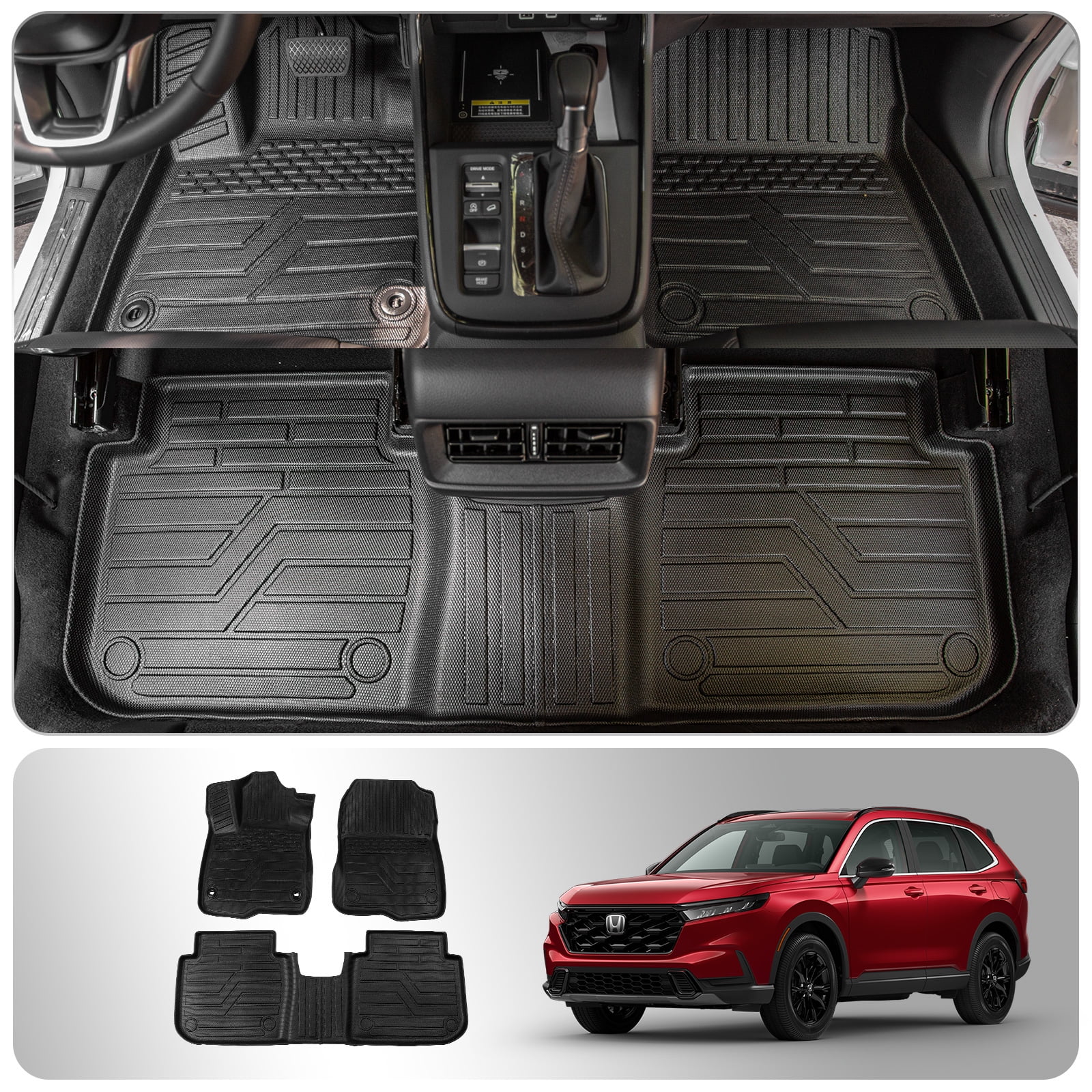 Fit 2023 2024 Honda CRV (Fuel&Hybrid) Floor Mats TPE All Weather Floor