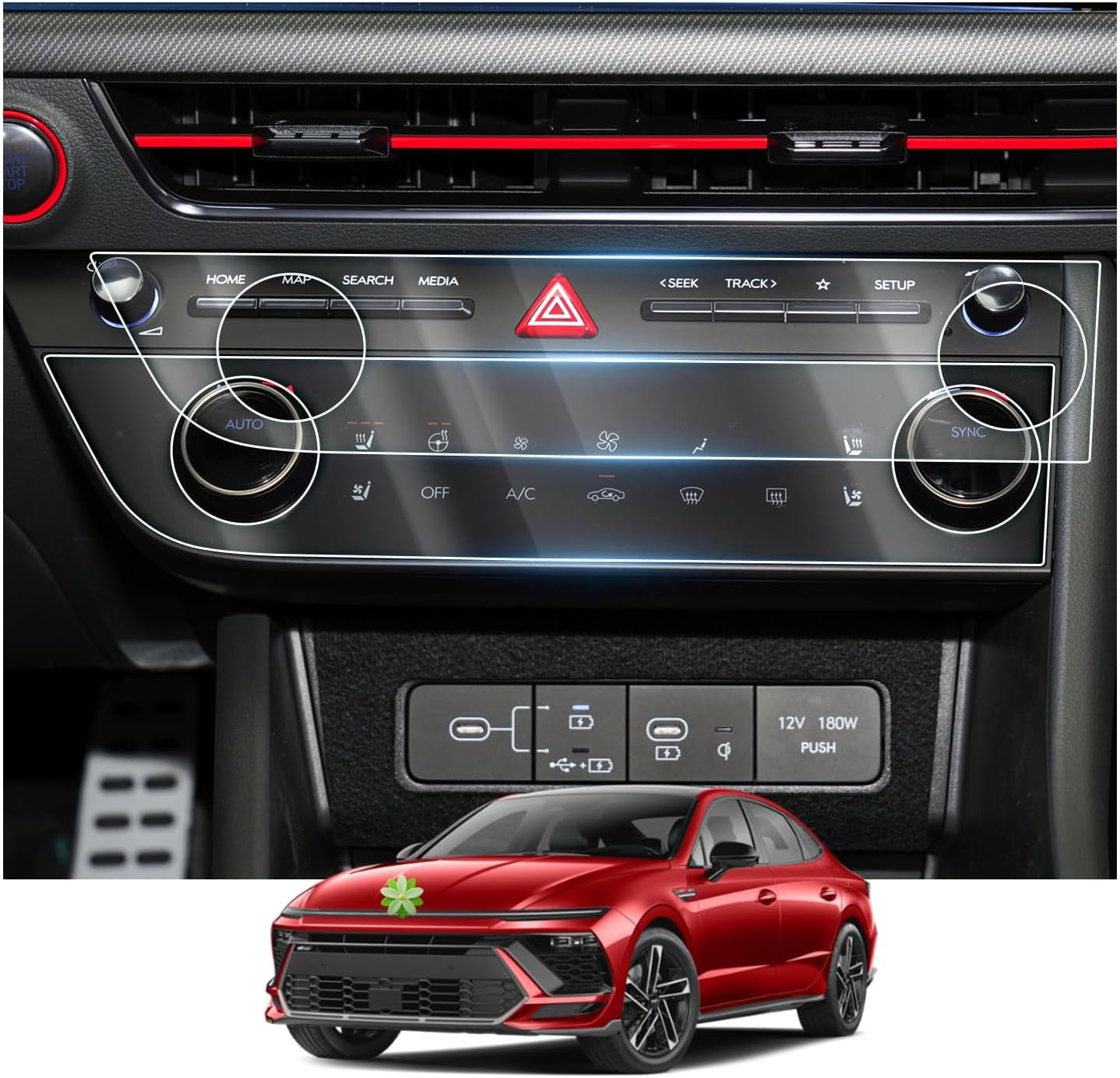 Fit 2024 Sonata Screen Protector,for Sonata 2024 Accessories Air Conditioner Touch Screen Nano