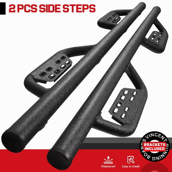Fit 99-16 Ford F250 Superduty Crew Cab Drop Nerf Bar Running Boards BOC BLACK