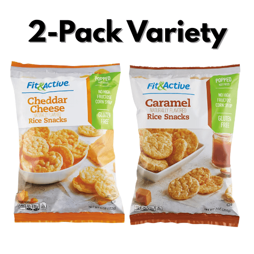 Fit & Active Cheddar and Caramel Rice Snacks, 6 oz,2 Pack Variety