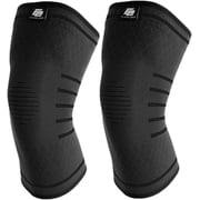 Fit Active Sports Flex Compression Knee Sleeves Brace for Men & Women - Knee Support for Weight Lifting, Gym Workout, Cross Training, Running, Sports and More