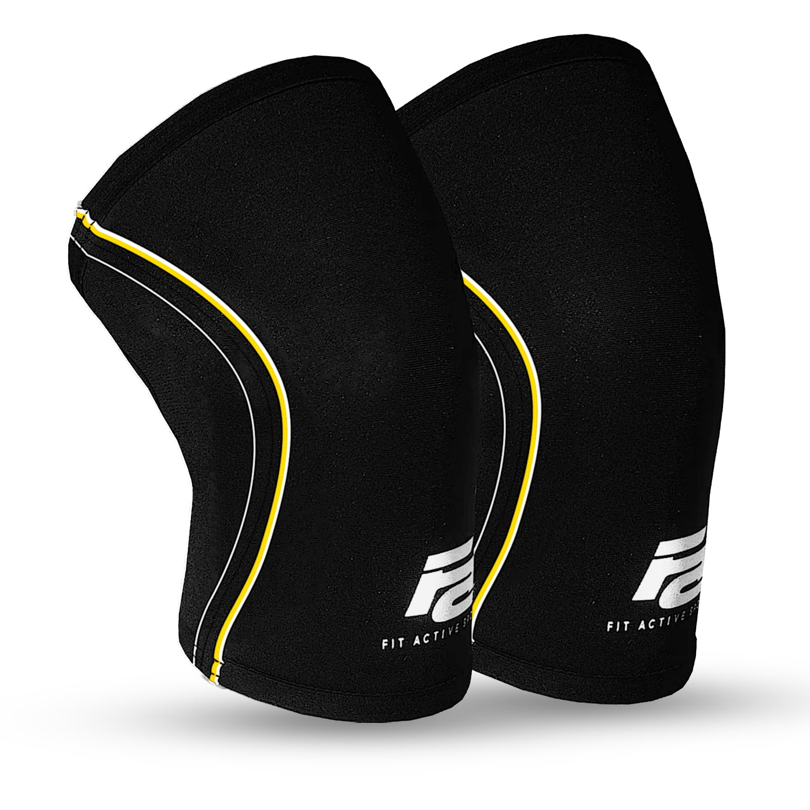 Fit Active Sports Knee Compression Sleeves for Powerlifting, Weightlifting, Wrestling, Cross Training, Squatting, Running, Meniscus Tear - for Men & Women (1 Pair)