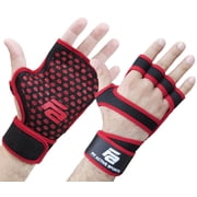 Fit Active Sports RX1 Weight Lifting Gloves for Workout, Gym Cross Training - Pull Ups, Kettlebells, Deadlifts, Weightlifting - Men & Women - More Grip, More Reps Red, X-Small