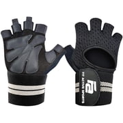 Fit Active Sports Ventilated Weight Lifting Workout Gloves with Adjustable Wrist Wraps for Gym Exercise, Weightlifting, Pull Ups - New Enhanced Palm for Callus Guard and Max Grip