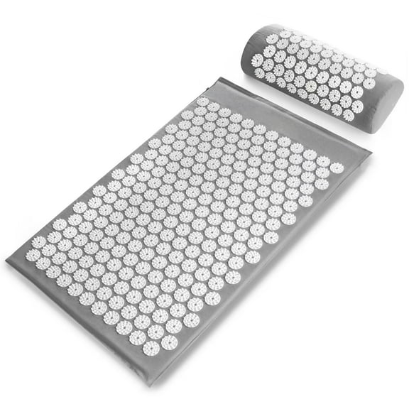 Fit Acupressure Mat and Pillow Set for Back/Neck Pain Relief and Muscle Relaxation