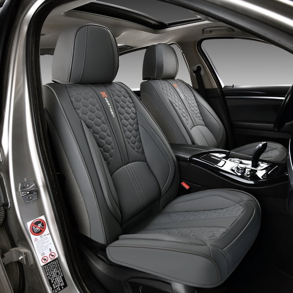 Fit for Acura Rdx 2019 Seat Cover, Gray Car Seat Covers, Faux Leather Full Set of 5 Seats With Lumbar Support Protect and Upgrade Seats, Airbag-Compatible