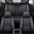 thumbnail image 1 of Fit for Acura Rlx 2016 Seat Cover, Faux Leather 5 Piece Full Set With Lumbar Support Suitable for All Seasons, Black Car Seat Covers, Airbag-Compatible, 1 of 9
