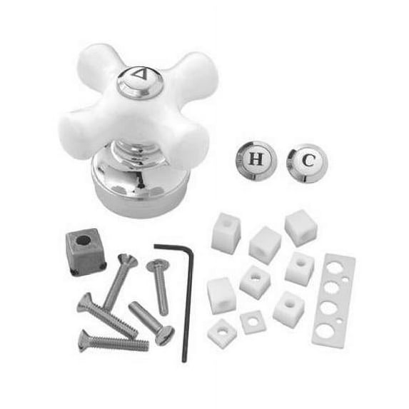 BRASS CRAFT SERVICE PARTS Fit-All Chrome Base With White Ceramic Handle SH5725