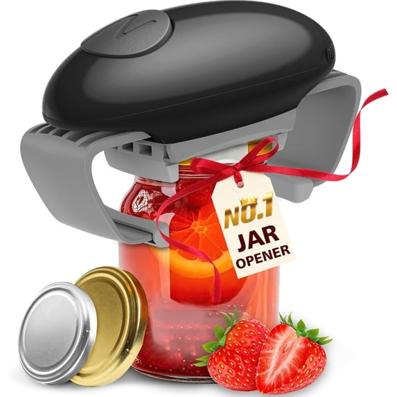 Fit Almost Jars Size, Strong Tough Automatic Jar Opener for Weak Hands, Hands Free Battery Operated Bottle Opener for Arthritic Hands White