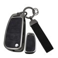 thumbnail image 1 of Fit for Audi Flip Key Fob Cover with Keychain Metal Car Key Shell Case Leather Key Holder for A1 A3 A4 A5 A6 A6L A8 Q2 Q3 Q5 Q7 TT TTS R8 S3 S4 S5 S6 RS3 RS4 RS Key Remote, 1 of 7