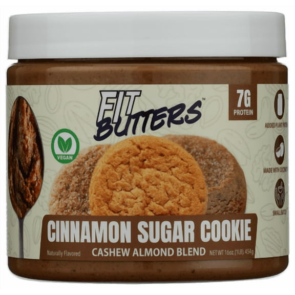 Fit Butters Butter Cashew Almond Cinnamon Sugar Cookie 16 oz (Pack of 6)