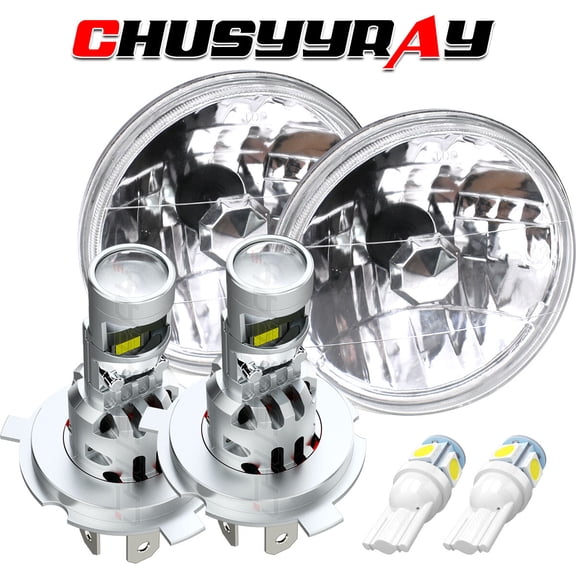 Fit CHEVY BEL AIR 1955 1956 1957 7" INCH ROUND LED HEADLIGHT DRL Hi/Lo Beam