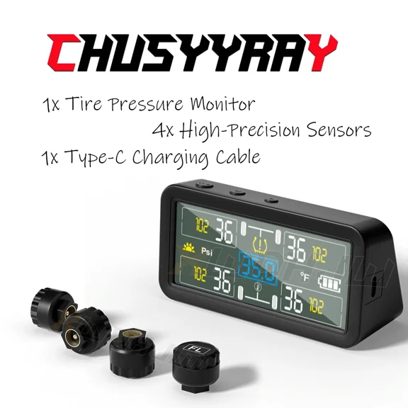 Fit Car TPMS Tire Pressure Temp Monitor System LCD Digital Display