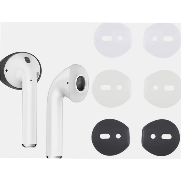 {Fit in Case}Silicone Protecitve Eartips Skins and Covers Replacement Anti Slip Soft Eartips Compatible with Apple 1 & 2 or EarPods Headphones/Earphones/Earbuds (3 Pairs Mixed)