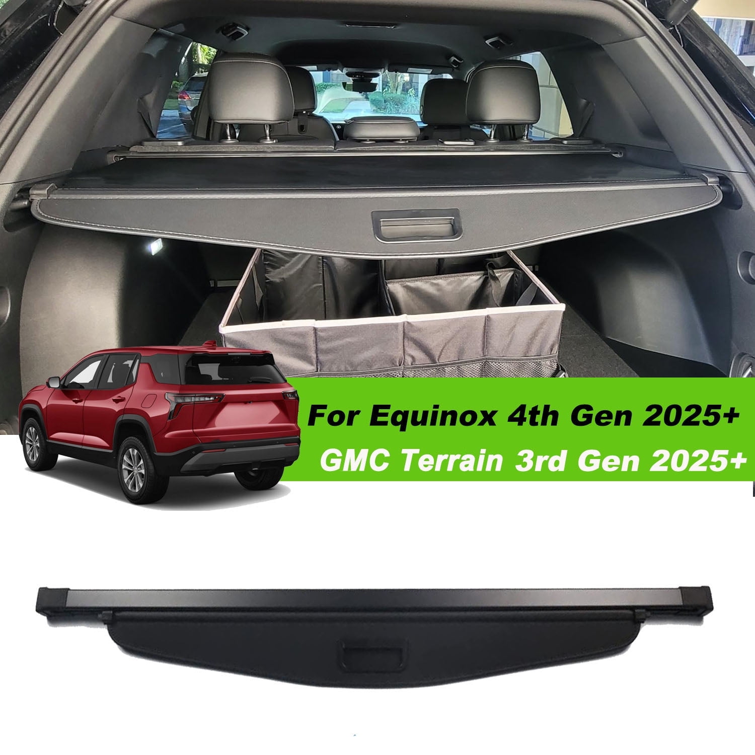 Fit Chevrolet Equinox GMC Terrain 2025 2026 Retractable Cargo Cover for 2025-2026 Chevy Equinox GMC Terrain SUV Accessory Rear Trunk Privacy Security Shield Shade, Black