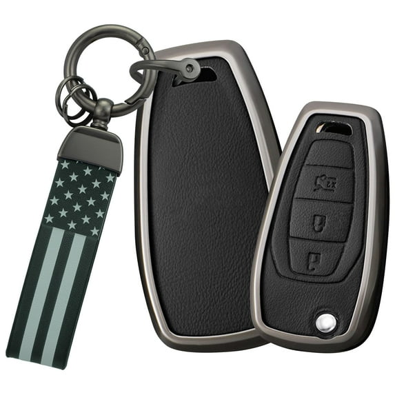 Fit for Chevy Metal Folding Flip Key Fob Cover with Keychain for Chevrolet Cruze Cavalier Trax Trailblazer 3-Button