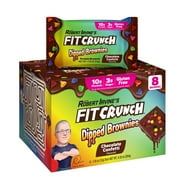 FITCRUNCH Dipped Protein Brownies, Designed by Robert Irvine, 10g of Protein & 3g of Sugar 8 Brownies, Chocolate Confetti