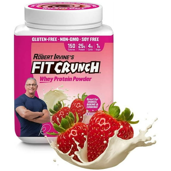 Fit Crunch Protein Powder, Strawberry, 25g Protein, 18 Servings