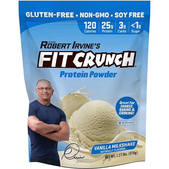 Fit Crunch Protein Powder, Vanilla Milkshake, 25g Protein, 18 Servings
