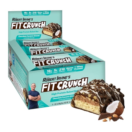 Fit Crunch Snack Size Protein Bar, Chocolate Coconut Almond, 16g Protein, 9 ct