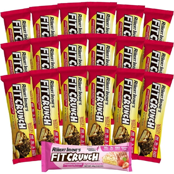 Fit Crunch Snack Size Protein Bar, Chocolate Peanut Butter, 16g Protein, 18 ct.