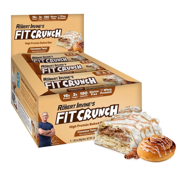Fit Crunch Snack Size Protein Bar, Cinnamon Twist, 16g Protein, 9 ct.