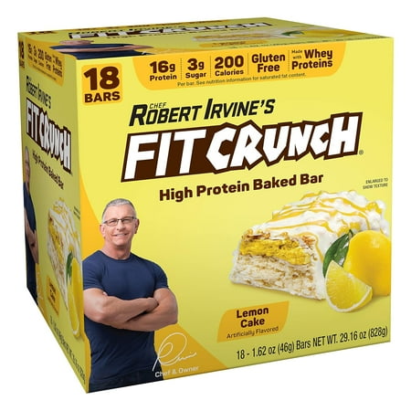Fit Crunch Snack Size Protein Bar, Lemon Cake, 16g Protein, 18 ct.
