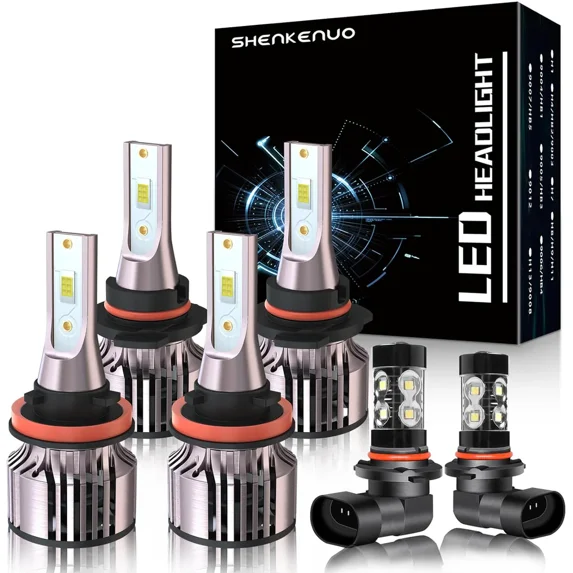 Fit For DODGE RAM 1500 2500 3500 Without Projector (2013-2018) 9005 H11 High/Low Beam LED Bulbs + 9145 LED Fog Light Bulbs,6000K Cool White Plug and Play,Pack of 6