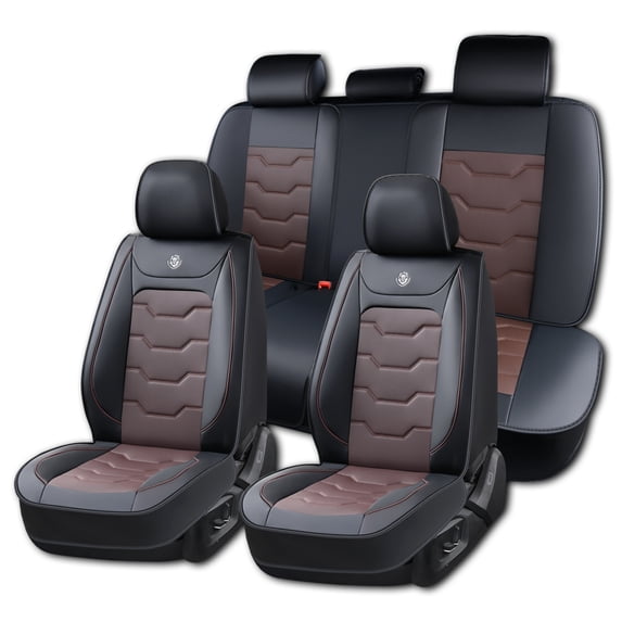 Fit for FORD FIESTA 2011-2019 Seat Cover, Waterproof PU Leather 5 Piece Full Set Easy to Clean and Install Beautify Interior, Car Seat Covers, Airbag-Compatible