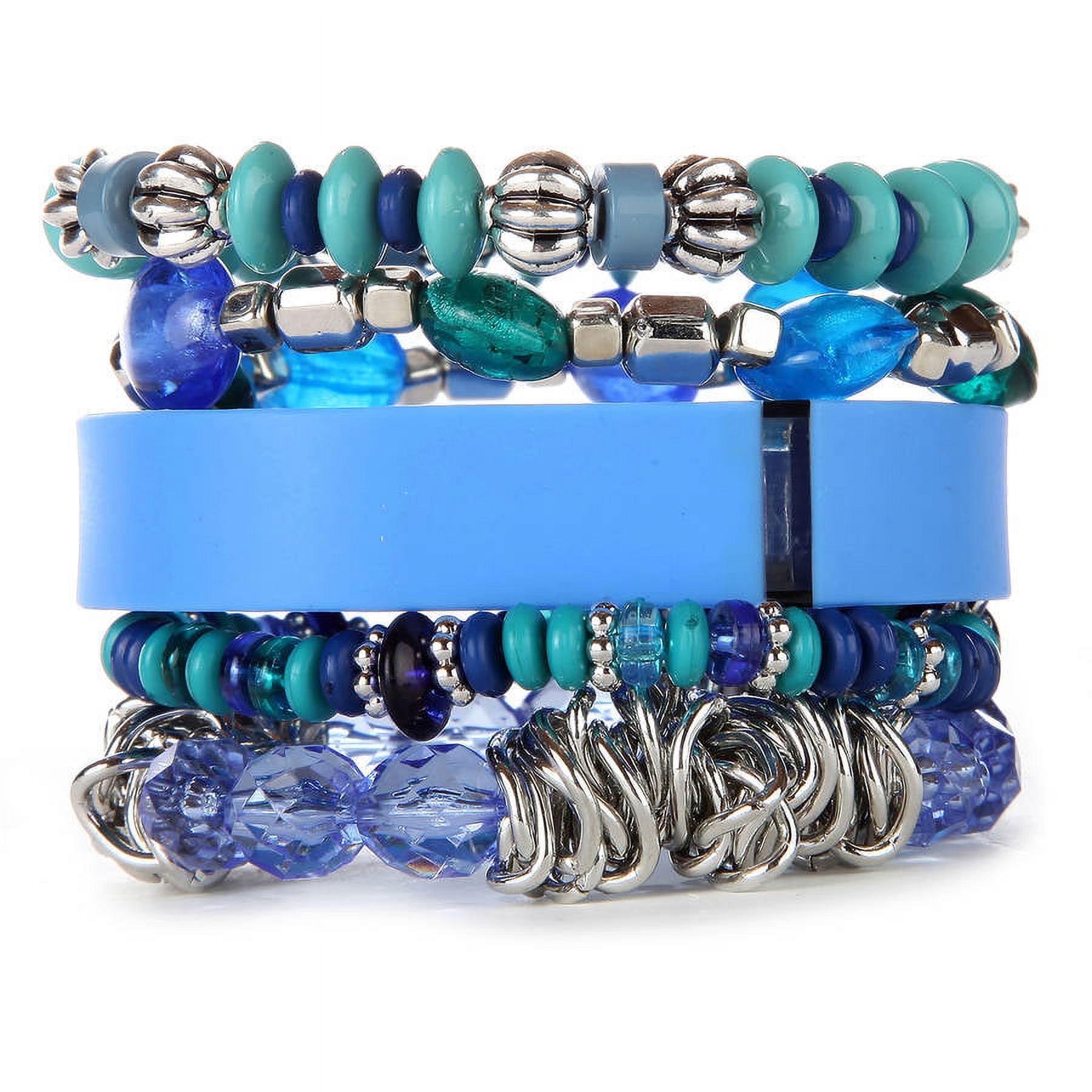Fit & Fab Blue Stacked Fitness Tracker Bracelet Set