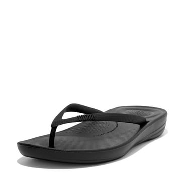 Fit Flop Women's Iqushion Ergonomic Flip All Black Sandal - 7M