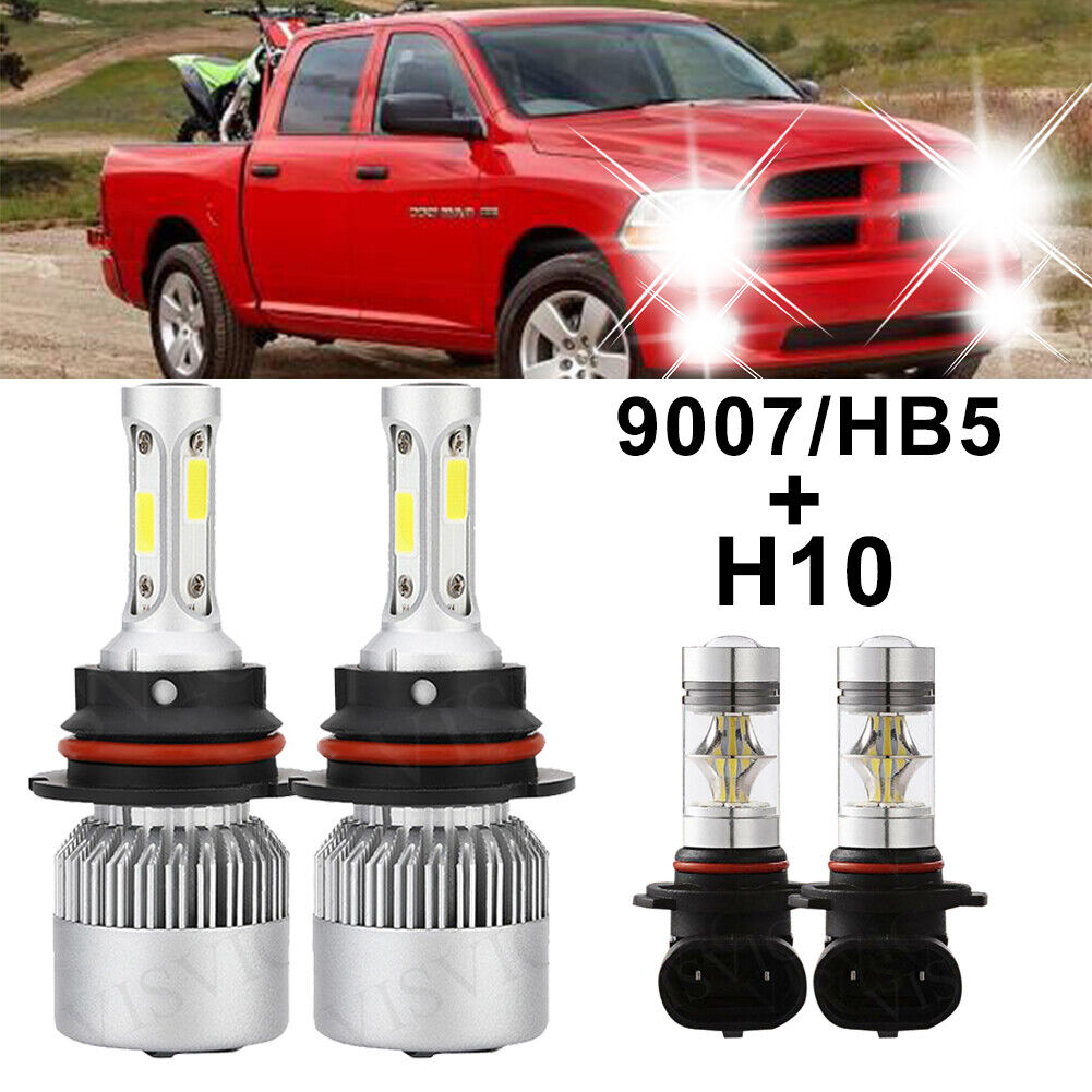 Fit For 0205 Dodge Ram 1500/ 2500/3500 LED Projector Headlights Bulbs HI/LO+Fog