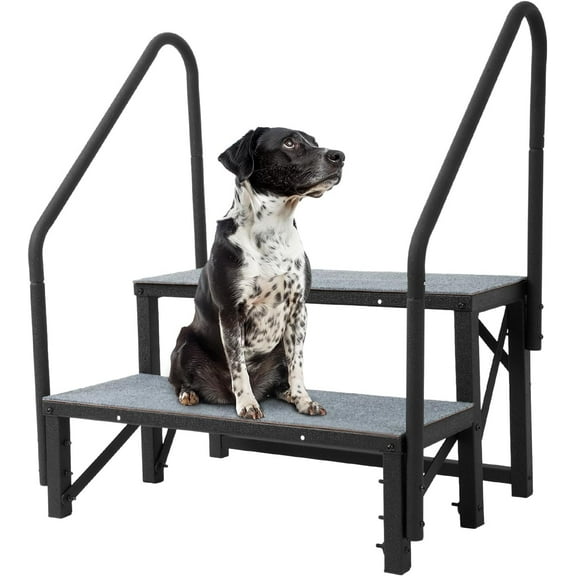 Kojem RV Steps 2 Steps Ladder w/Handrail For Hot Tub Trailer Camper Mobile Home Stairs