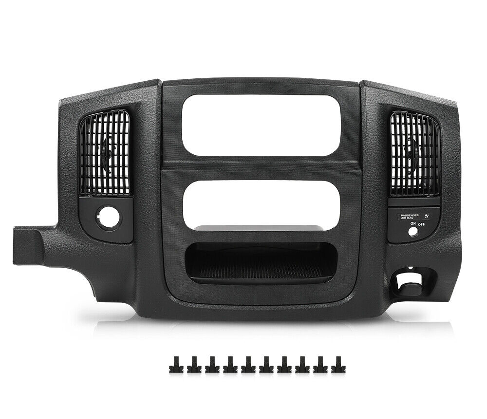 Fit For 1500-3500 02-05 Dodge Ram Black Dash Radio Bezel Climate Trim ...