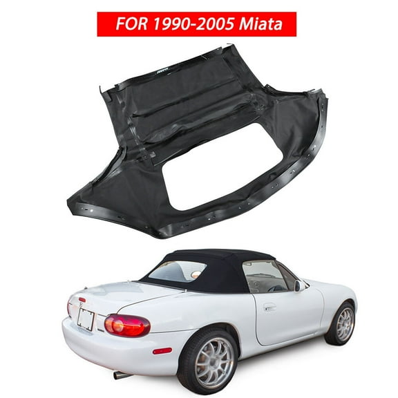Fit For 1990-2005 Miata Black Plastic Window Convertible Soft Top