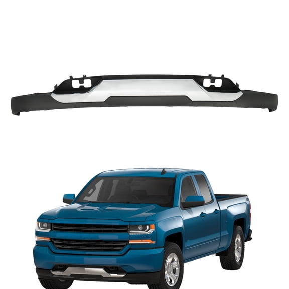 Fit For 2016 2017 2018 Silverado 1500 Plastic Front Lower Bumper W/ Trailer Hole